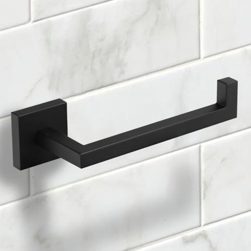 Toilet Paper Holder, Square, Wall Mounted, Black